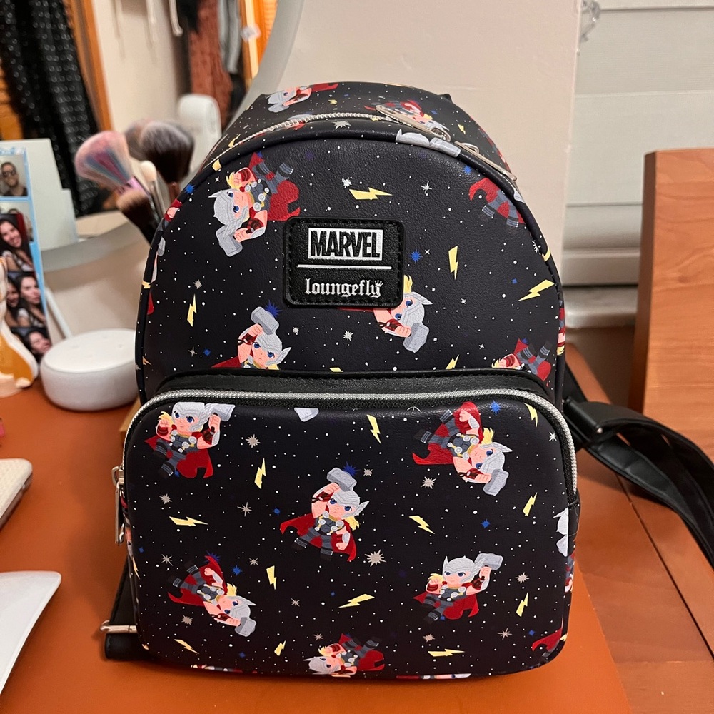 Loungefly Marvel Thor Backpack - Black with Red and White